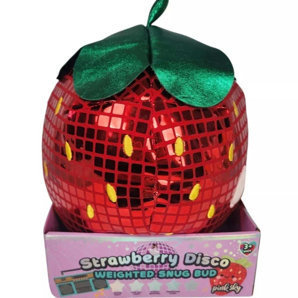 Strawberry Disco Weighted Snug Bud Plush Support Pillow Tiktok Viral HTF